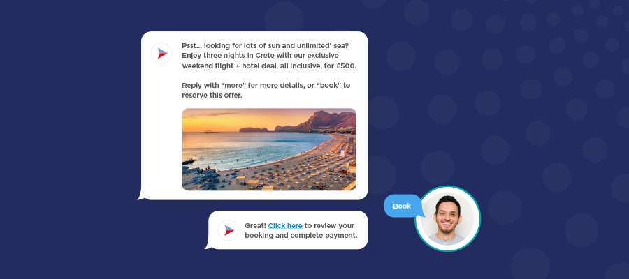Man booking a package holiday deal
