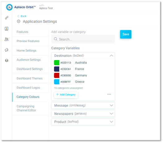 Orbit application settings