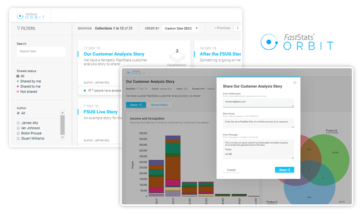 FastStats Orbit - Share your analytics stories