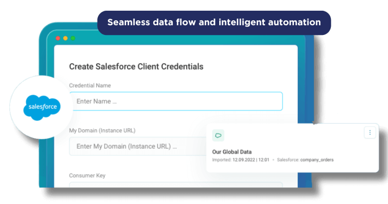 <b>Orbit campaigns: End-to-end Salesforce integration</b>
Our new, end-to-end integration with Salesforce Sales Cloud empowers your marketing team with the rich context they need for precise targeting and personalised campaigns.
Once enabled by your system administrator, you can specify credentials and import data from your Salesforce environment.