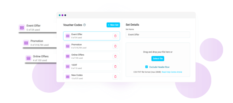 <b>Orbit campaign: Voucher codes</b>
You can now feed unique voucher codes directly into your campaigns. Upload your code sets, personalise your messages, monitor usage in real time, and keep your promotions running smoothly.
