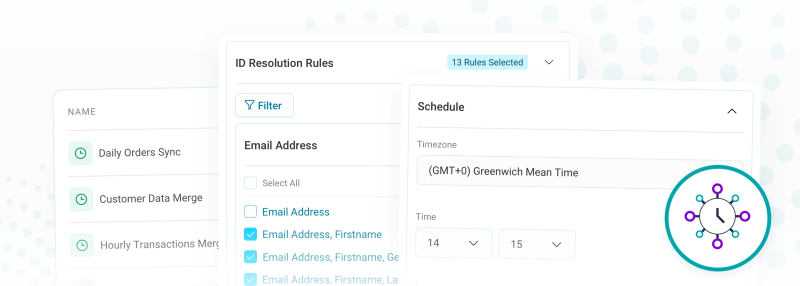 <b>Schedule merges of records in the Apteco CDP</b>
You can schedule automatic merges of CDP records based on your identity resolution rules.